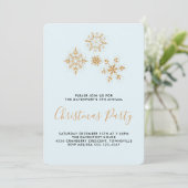Joli Snowflakes Gold sur Blue, Invitation festif (Debout devant)