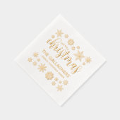 Joli Snowflakes Golden Joyeux dîner de Noël (Droite)