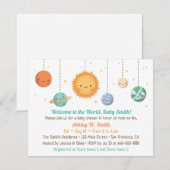 Joli soleil et Planètes Baby shower Invitation (Devant / Derrière)