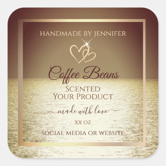 Joli soleil sur l'océan Design Étiquettes de produ (Devant)