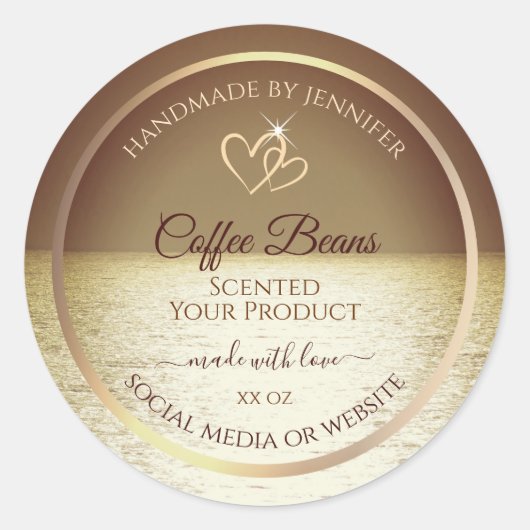 Joli soleil sur l'océan Design Étiquettes de produ (Devant)