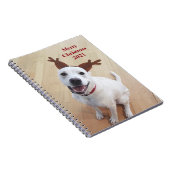 Joli sourire blanc renne chien Carnet de Noël (Côté Droit)