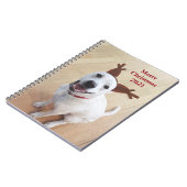 Joli sourire blanc renne chien Carnet de Noël (Côté gauche)