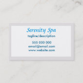 joli spa d'eau bleu carte de visite personnalisé (Dos)