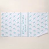 Joli Starfish Turquoise Serviette de plage personn (Devant)