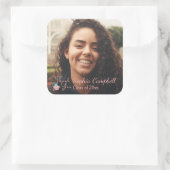 Joli Sticker Carré de Graduation Rose (Sac)