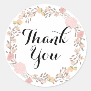 Joli Sticker en Merci de couronne de fleurs