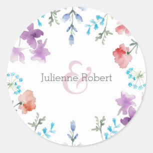 Joli Sticker Mariage Floral Rustique Fleur sauvage