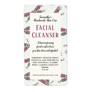 Joli Sticker produit nettoyant facial   ÉTIQUETTE