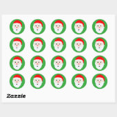 Joli sticker rond classique du Père Noël (Feuille)