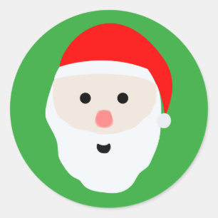 Joli sticker rond classique du Père Noël