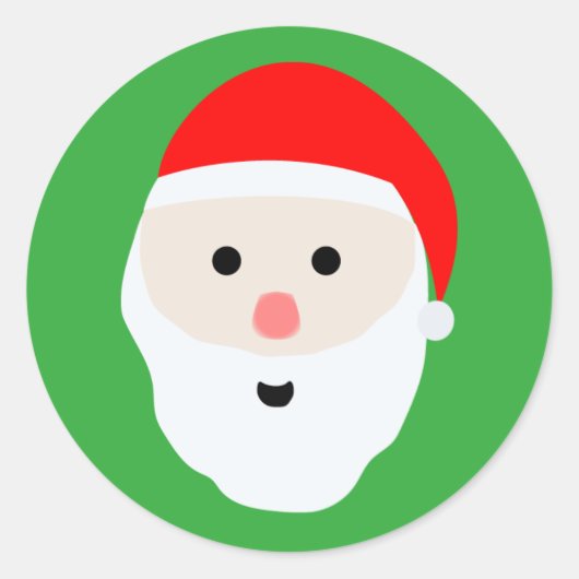 Joli sticker rond classique du Père Noël (Devant)