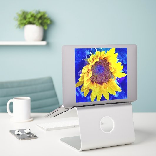 Joli Sticker Sunflower Art (Ordinateur portable sur le bureau)