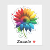 Joli Sticker Tournesol Arc-en-ciel | Sticker Die-C (Feuille)