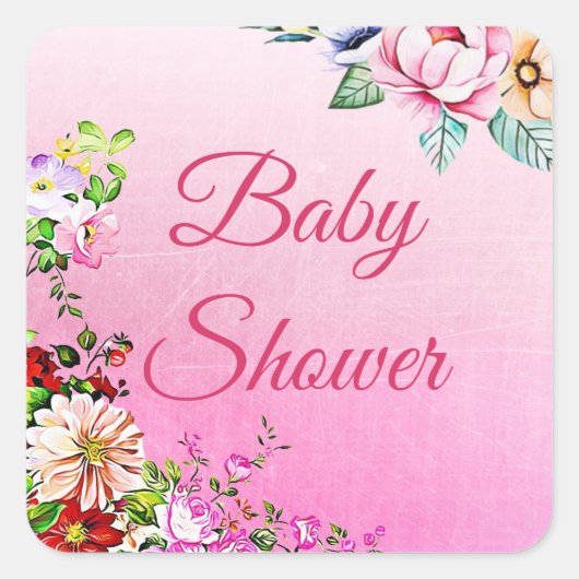 Joli Stickers Baby shower Floral Girl (Devant)