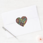 Joli Stickers Coeur Fleurs Vintages et Oiseaux (Enveloppe)