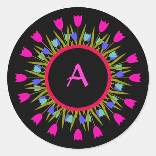 Joli Stickers Floral pour Monogramme (Devant)