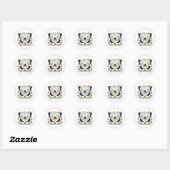 Joli Stickers ronds Papillon (Feuille)
