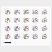 Joli Stickers Unicorne Aquarelle (Feuille)