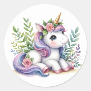Joli Stickers Unicorne Aquarelle