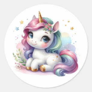 Joli Stickers Unicorne Aquarelle
