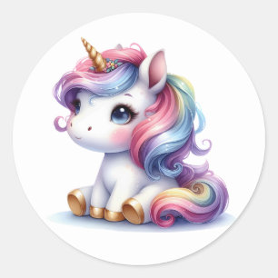 Joli Stickers Unicorne Aquarelle