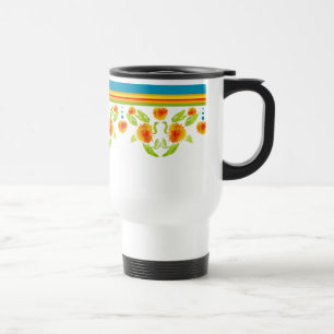 Joli style champêtre Marigolds Bordure Voyage Mug