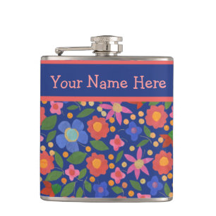 Joli style d'art populaire floral sur flacon de ha