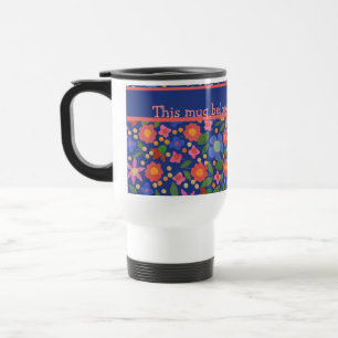Joli style d'art populaire floral sur la tasse