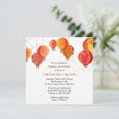 Joli Stylish Red Lanterns Invitation de la douche  (Debout devant)