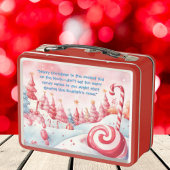 Joli Sucre de canne Enfants Noël Métal Lunchbox