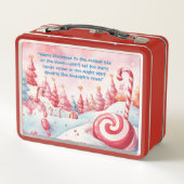 Joli Sucre de canne Enfants Noël Métal Lunchbox (Dos)
