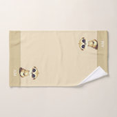 Joli Suricate & Monogramme sur Beige Sable (Serviette à main)