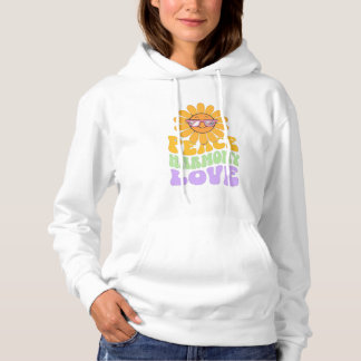 Joli sweat à capuche imprimé de fleurs de la paix