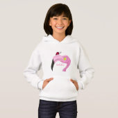 Joli Sweat - shirt à capuche Flamant rose rose (Devant entier)