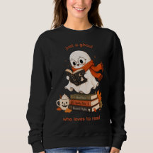 Joli sweatshirt fantôme de lecture marron chocolat