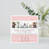 Joli Swirl Photo Collage Sweet 16 Invitation (Debout devant)