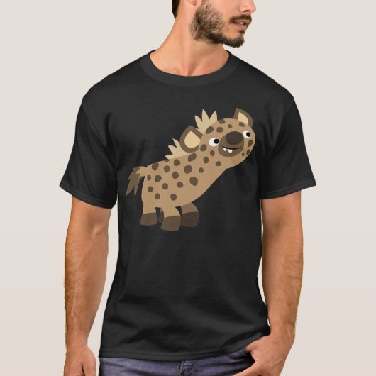 Joli T-shirt Cartoon Curieux Hyena (Devant)
