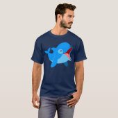 Joli T-shirt Dauphin en caricature de rire (Devant entier)
