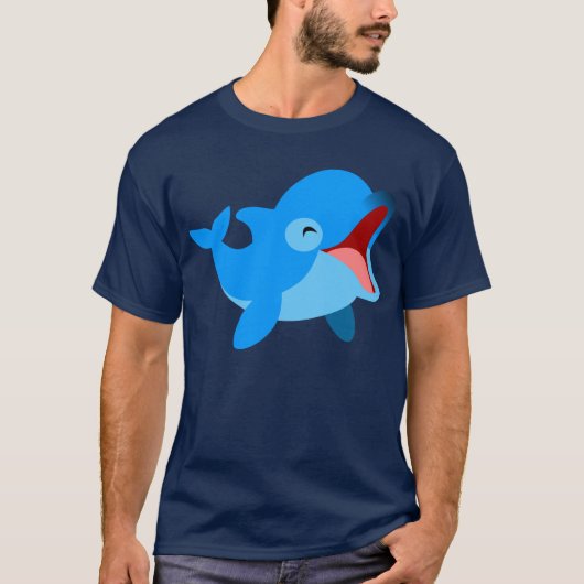 Joli T-shirt Dauphin en caricature de rire (Devant)