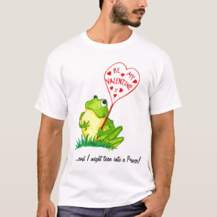Joli T-shirt de la Saint Valentin grenouille verte