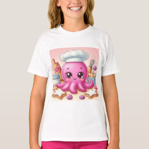 Joli t-shirt de poulpe de cuisine