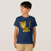 Joli T-shirt enfant léopard souriant de dessin ani (Devant entier)