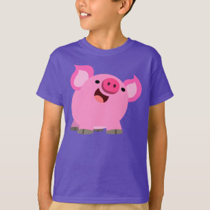 Joli T-shirt Enfants Cochon De Cartoon Rire