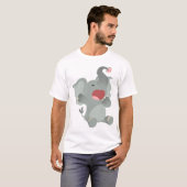 Joli T-shirt Enfants Eléphants Cartoon Sleepy (Devant entier)