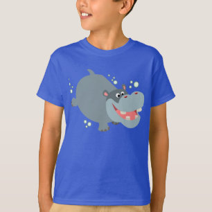 Joli T-shirt Enfants Hippo Natation