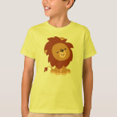 Joli T-shirt Enfants Lion Cartoon Paisible (Devant)