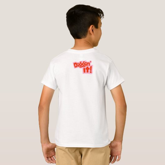 Joli T-shirt Excavator Kids - "Diggin' It!" (Dos entier)
