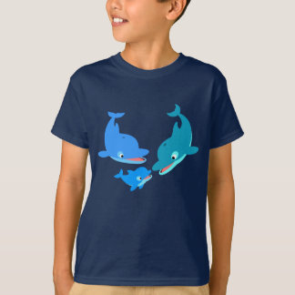 Joli T-shirt famille dauphin de dessin