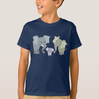 Joli T-shirt famille éléphant de dessin